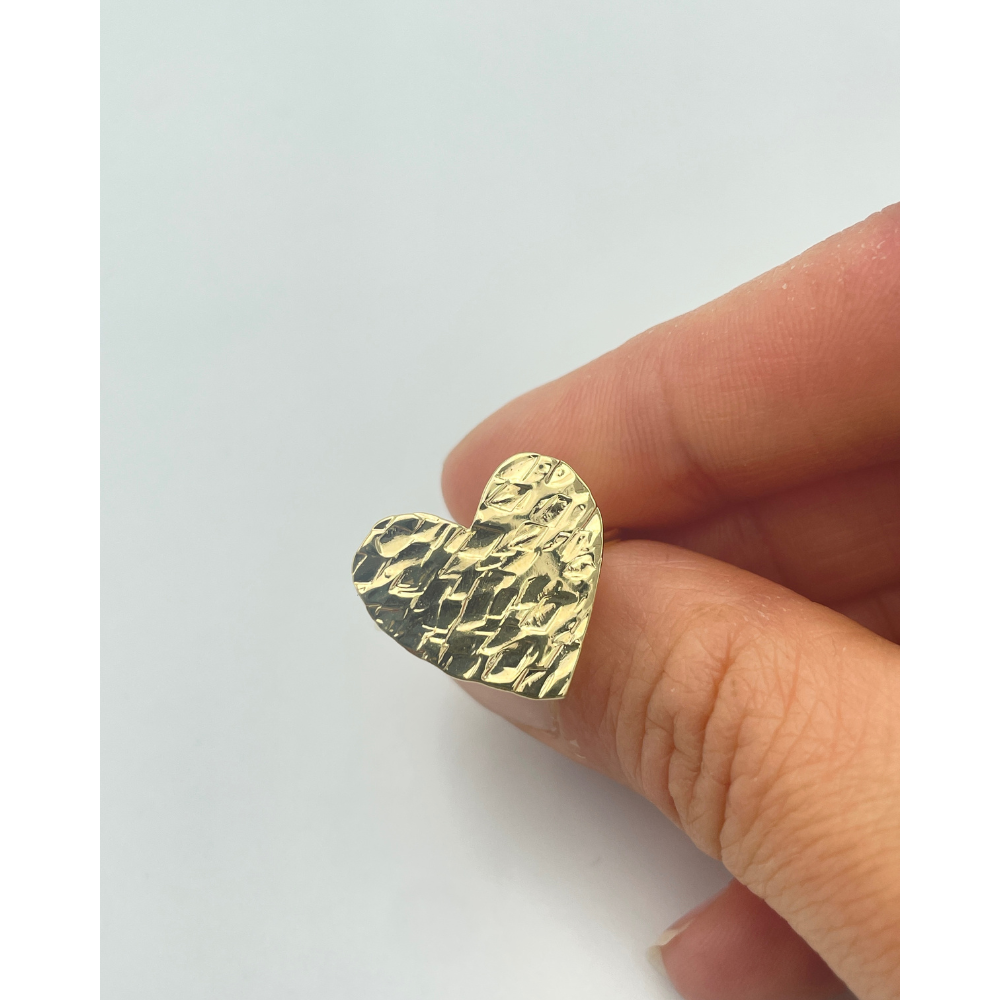 Bague Coeur Martelé - Plaqué Or