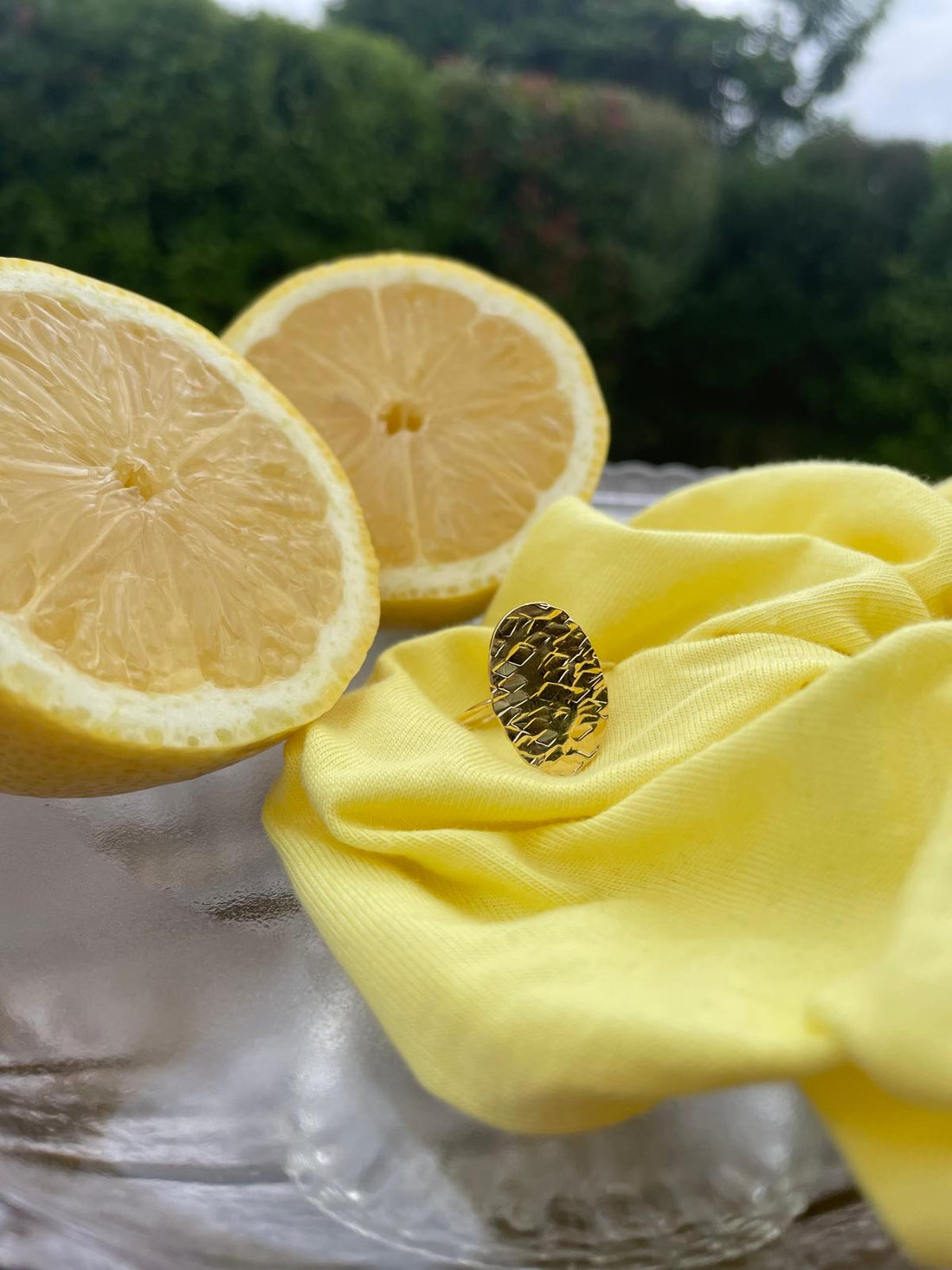 Bague Ovale Martelée - Plaqué Or