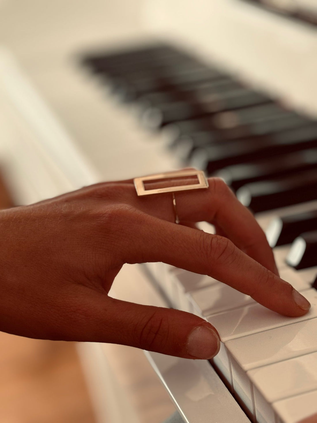 Bague Rectangle - Plaqué Or