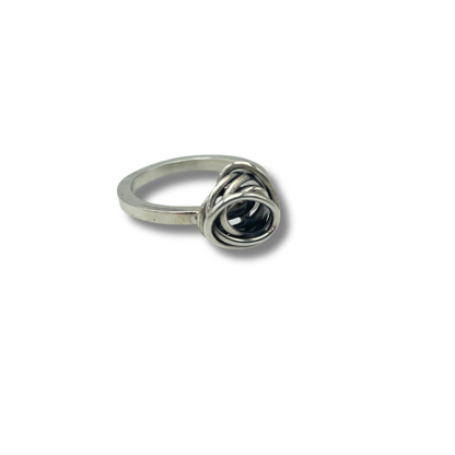 Bague Rose Argentée Argent