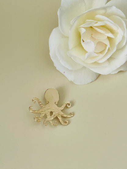 Broche Poulpe - Plaqué Or