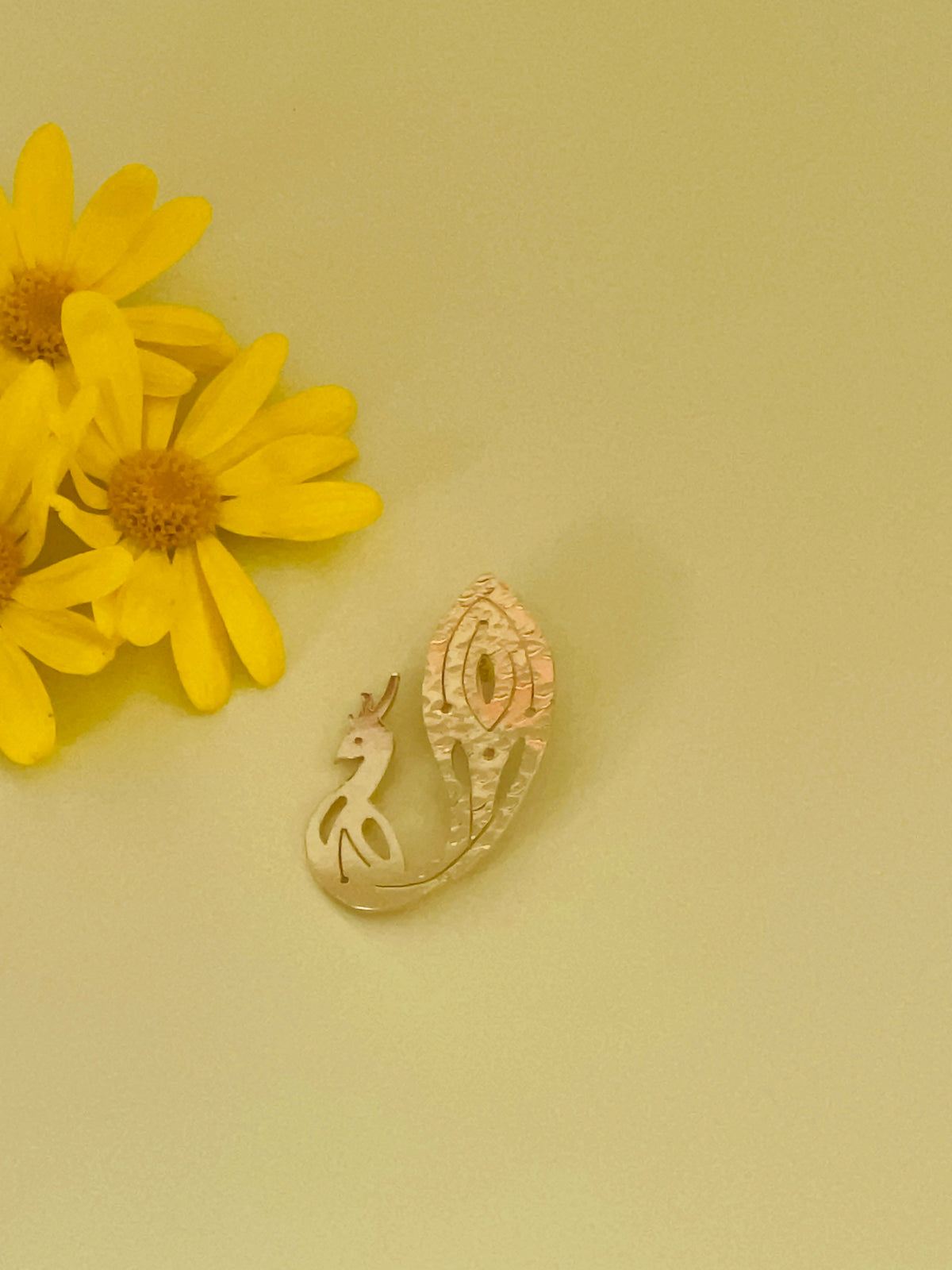 Broche Paon - Plaqué Or