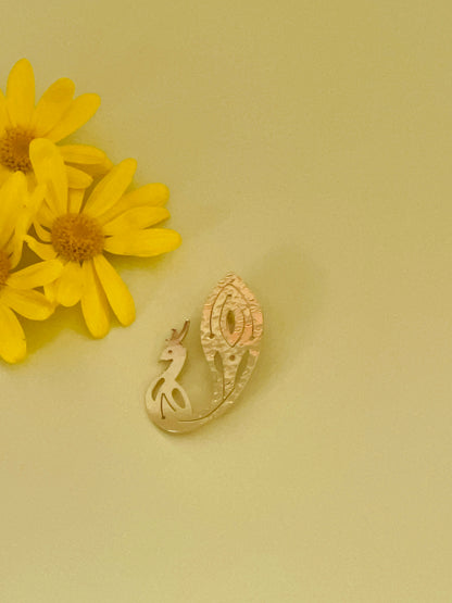 Broche Paon - Plaqué Or