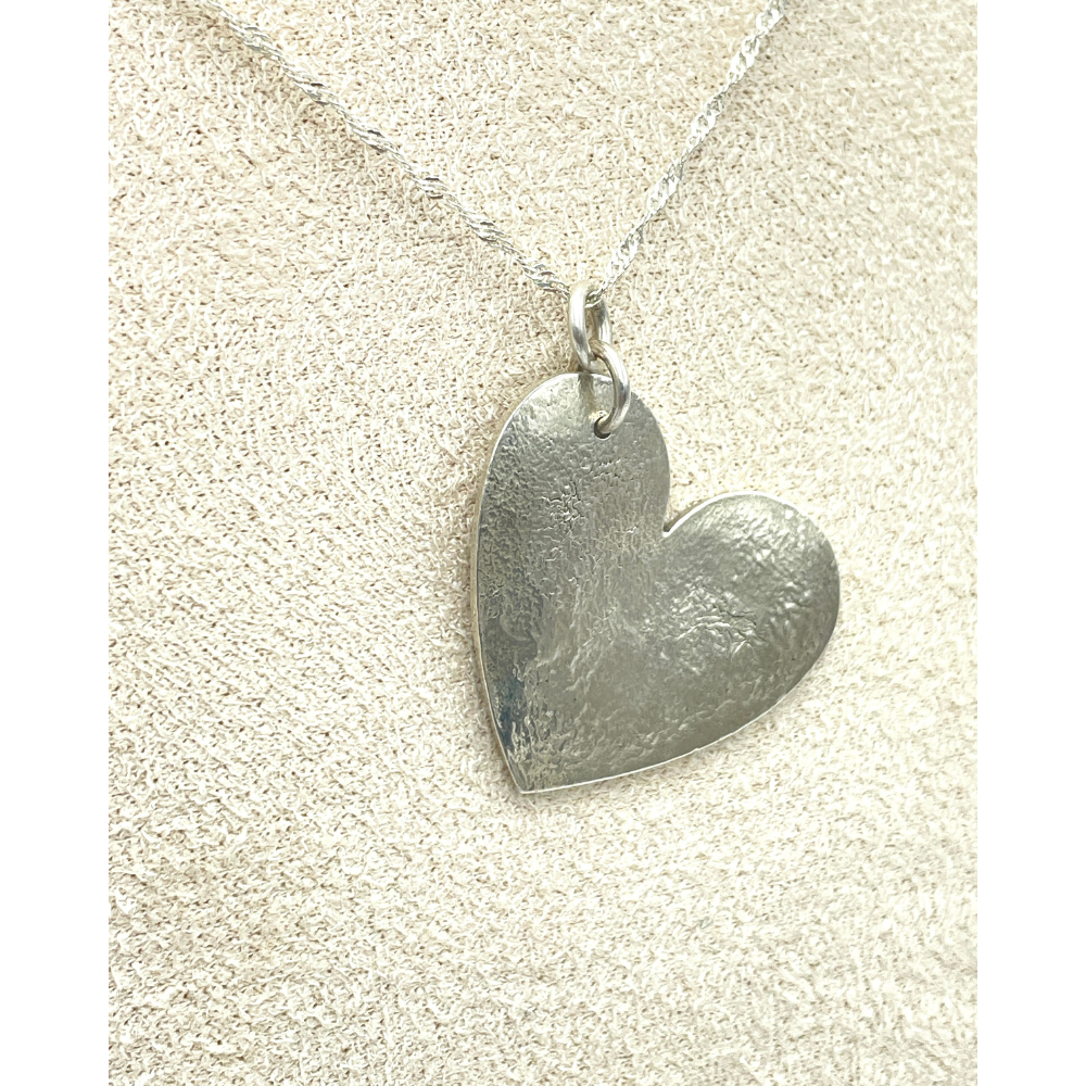 Collier en Argent 950 avec pendentif Coeur - Grande Taille