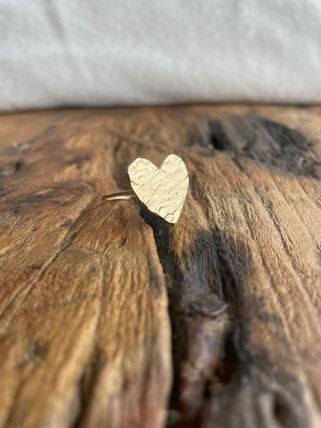 Bague Coeur Martelé - Plaqué Or