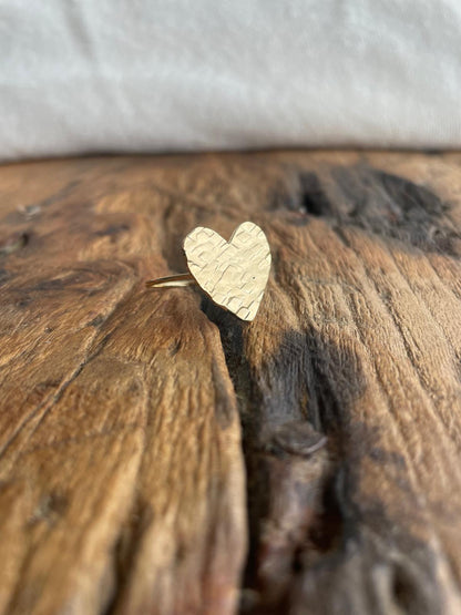 Bague Coeur Martelé - Plaqué Or