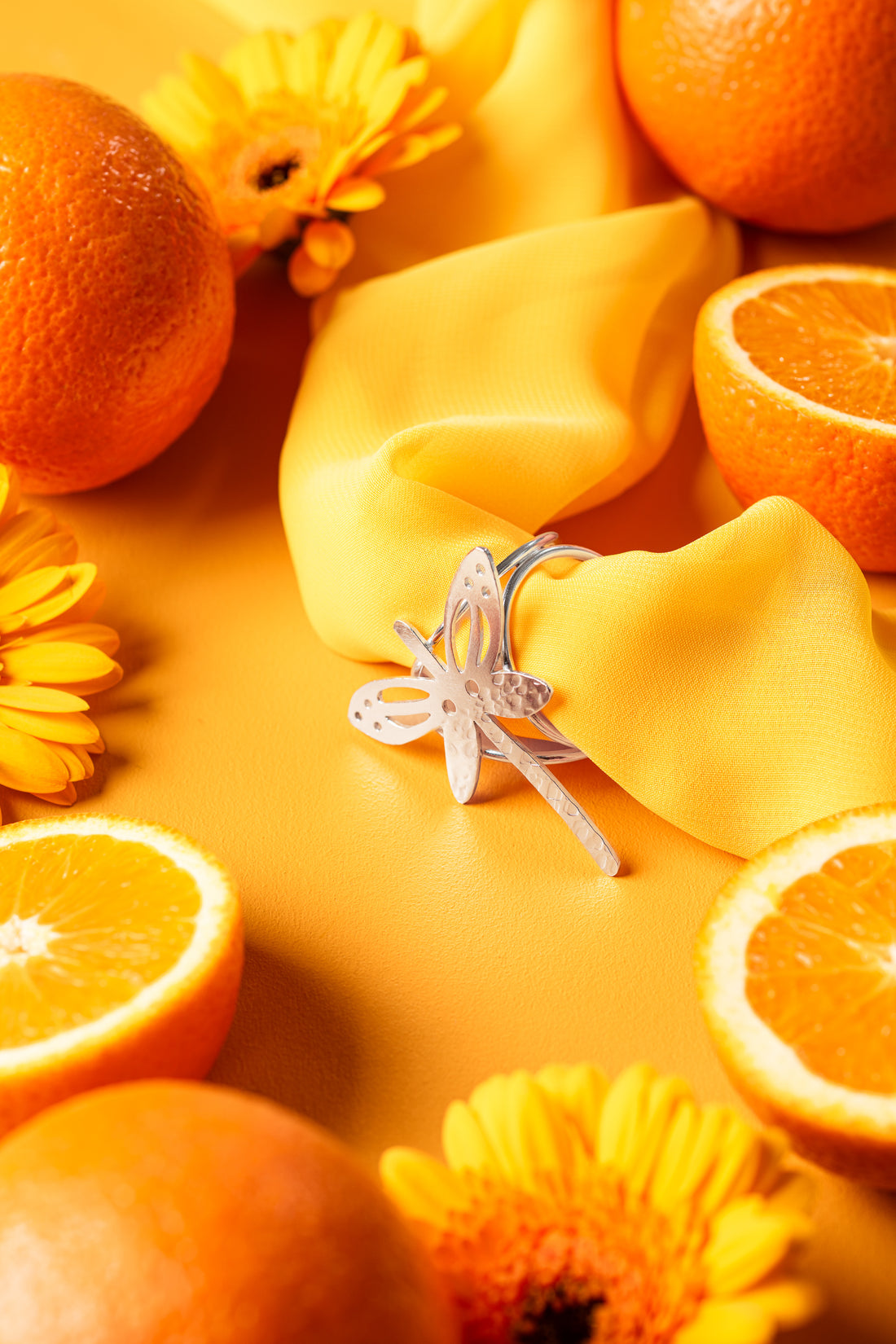 Bague de Foulard Libellule - Argent