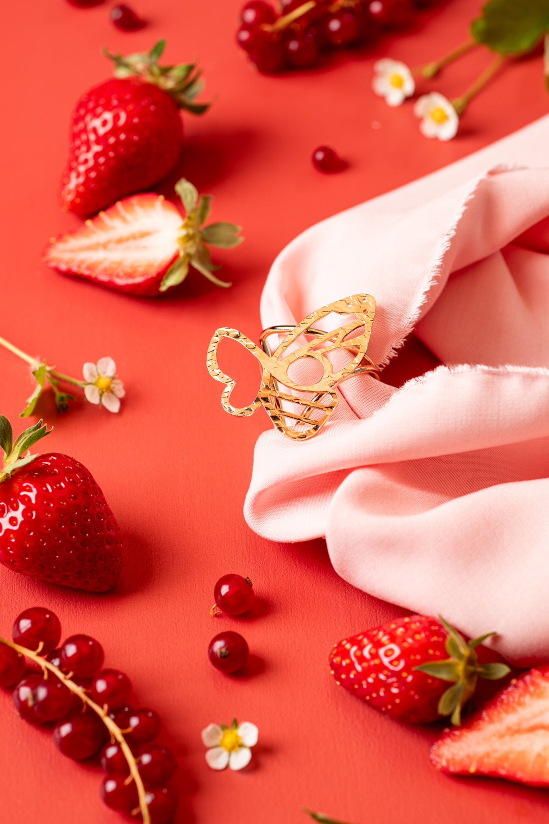 Bague de Foulard Papillon - Plaqué Or