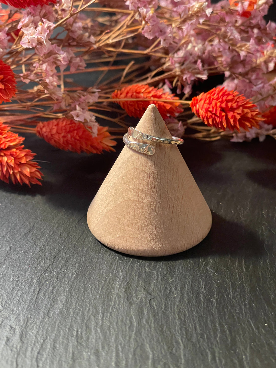 Bague Serpent Double Tête Plate - Argent