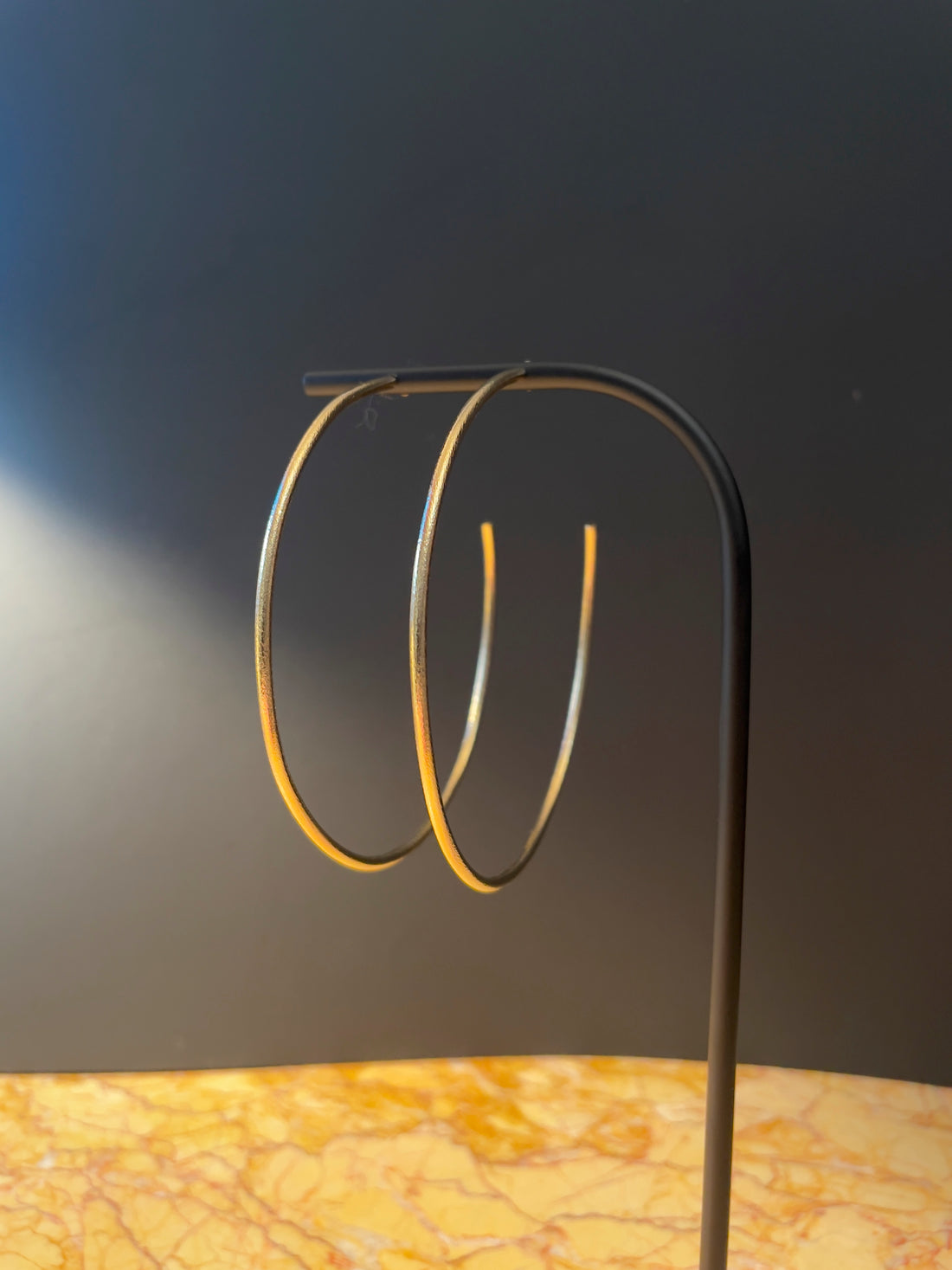 Créoles Rugueuses Grande Taille 60mm - Plaqué or