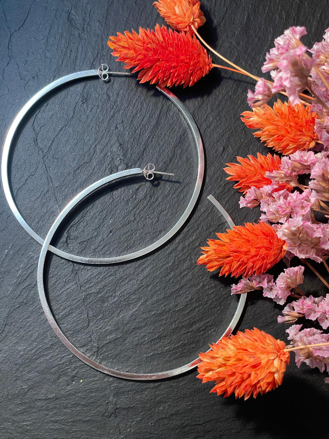 Créoles Fil Carré Grande Taille 60mm - Argent