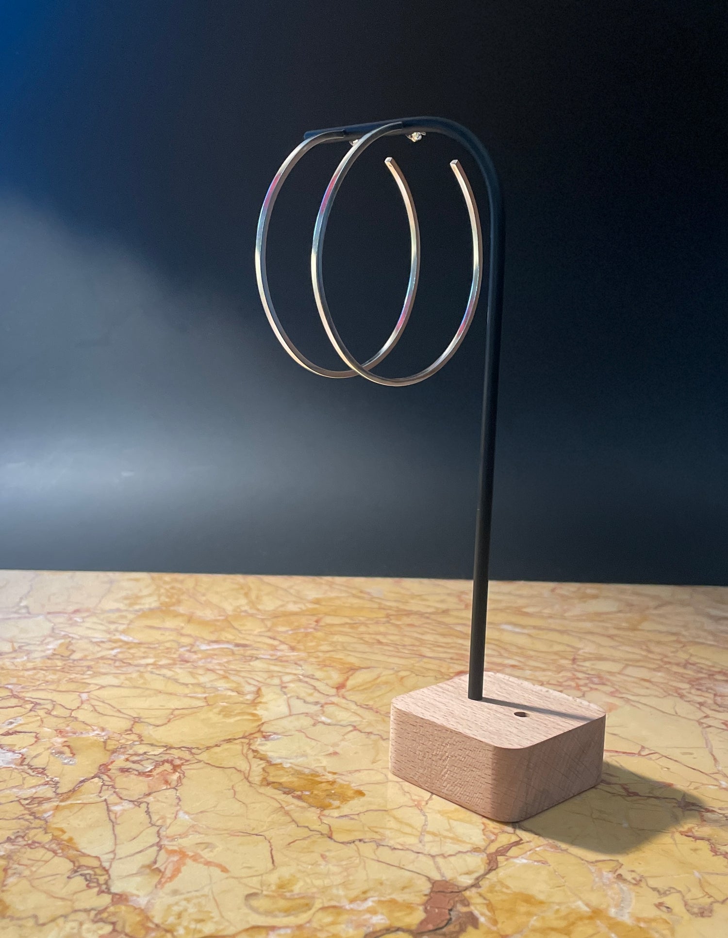 Créoles Fil Carré Grande Taille 60mm - Argent