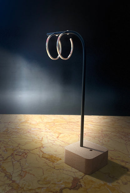 Créoles Fil Carré Moyenne Taille 30mm - Argent