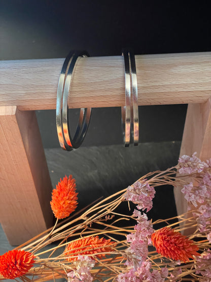 Bracelet Jonc Coco Carré (ép. 3mm) - Argent